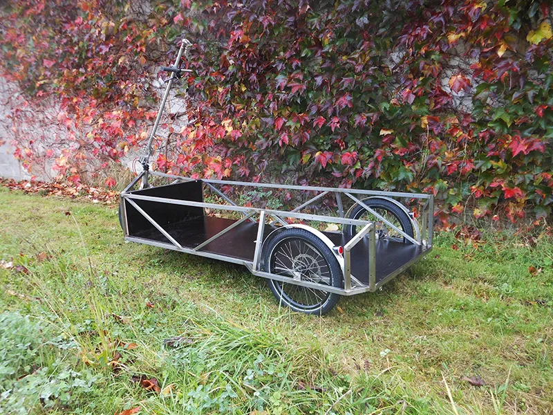 charrette remorque vélo bicycle trailer LAMAD inox edelstahl anhanger fahrrad stainless steel cargo bike grande capacité