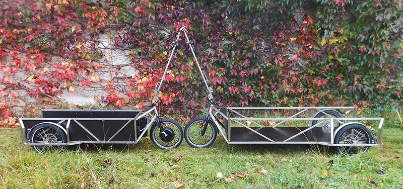 charrette remorque vélo bicycle trailer LAMAD inox edelstahl anhanger fahrrad stainless steel cargo bike montauban